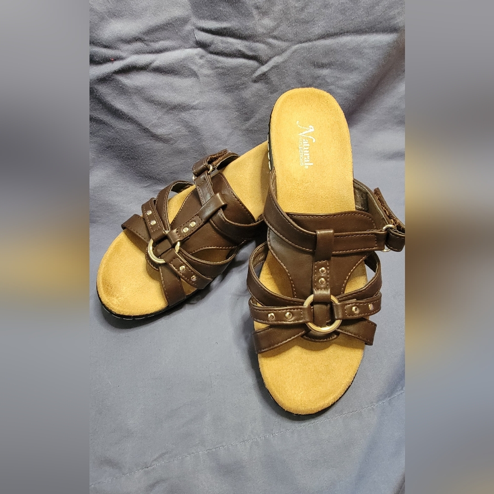 Natural Reflections Aleisha Womens Brown Summer Sandals Size 9